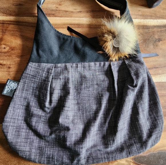 NEW C.divin handmade crossbody bag, black/ gray - Picture 4 of 13